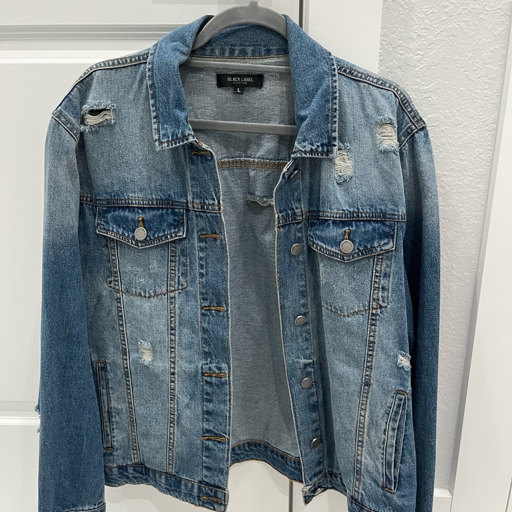 Black Label Light Blue Distressed Jacket